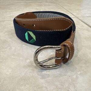 Reel Point Shelter Island Men's Belt Size‎ Medium Navy Blue USA 1.24 Wide